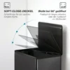Mülleimer Küche 45 Liter Treteimer Küchenmülleimer Mit Soft Close Deckel, Herausnehmbarem Innenbehälter