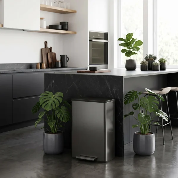 Mülleimer Küche 45 Liter Treteimer Küchenmülleimer Mit Soft Close Deckel, Herausnehmbarem Innenbehälter