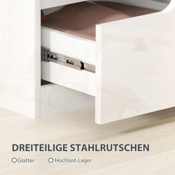 Nachttisch, Beistelltisch Mit Schubladen, Spanplatte, Stilvoll, Weiß