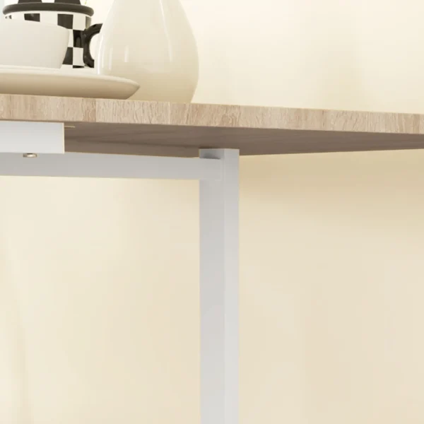 Opklapbare Eettafel, Geschikt Voor Maximaal 6 Personen, Met 6 Wielen En Remmen, Voor Kleine Ruimtes, Eiken