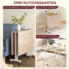Opklapbare Eettafel, Geschikt Voor Maximaal 6 Personen, Met 6 Wielen En Remmen, Voor Kleine Ruimtes, Eiken