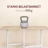 Opklapbare Eettafel, Geschikt Voor Maximaal 6 Personen, Met 6 Wielen En Remmen, Voor Kleine Ruimtes, Eiken
