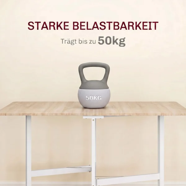 Opklapbare Eettafel, Geschikt Voor Maximaal 6 Personen, Met 6 Wielen En Remmen, Voor Kleine Ruimtes, Eiken