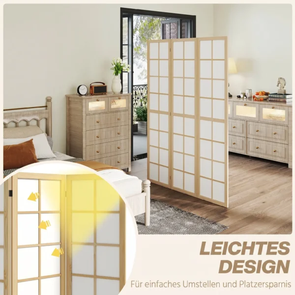 Opvouwbare Ruimteverdeler, Vrijstaande Privacybescherming Voor Woonkamer, Slaapkamer, Kantoor, 120 X 170 Cm