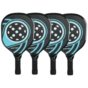 Pickleball Set Mit 4 Schlägern, 4 Bällen, Tragetasche, Leicht Und Robust, Blau+Schwarz