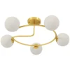 Plafondlamp 20W Met 5 G9 fittingen, Elegante Goud Wit Look, Lichtbron Niet Inbegrepen