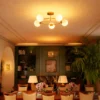 Plafondlamp 20W Met 5 G9 fittingen, Elegante Goud Wit Look, Lichtbron Niet Inbegrepen