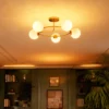 Plafondlamp 20W Met 5 G9 fittingen, Elegante Goud Wit Look, Lichtbron Niet Inbegrepen