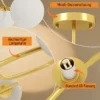 Plafondlamp 20W Met 5 G9 fittingen, Elegante Goud Wit Look, Lichtbron Niet Inbegrepen