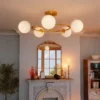 Plafondlamp 20W Met 5 G9 fittingen, Elegante Goud Wit Look, Lichtbron Niet Inbegrepen