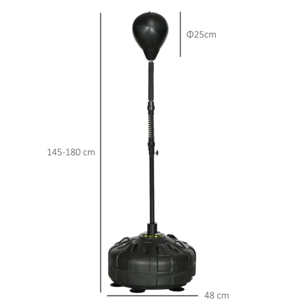 Punchingball, Boxständer, Höhenverstellbar 145 180 Cm, Befüllbare Basis, Schwarz