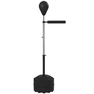 Punchingball Mit Reflexstange, Höhenverstellbar 160 205 Cm, Befüllbare Basis, Inkl. Luftpumpe, Schwarz