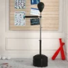 Punchingball Mit Reflexstange, Höhenverstellbar 160 205 Cm, Befüllbare Basis, Inkl. Luftpumpe, Schwarz