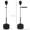 Punchingball Mit Reflexstange, Höhenverstellbar 160 205 Cm, Befüllbare Basis, Inkl. Luftpumpe, Schwarz