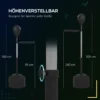 Punchingball Mit Reflexstange, Höhenverstellbar 160 205 Cm, Befüllbare Basis, Inkl. Luftpumpe, Schwarz