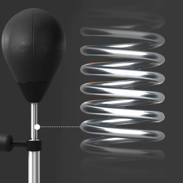 Punchingball Mit Reflexstange, Höhenverstellbar 160 205 Cm, Befüllbare Basis, Inkl. Luftpumpe, Schwarz