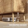 Rattan Sideboard Mit 4 Türen, Boho Küchenbuffet Mit 2 Verstellbaren Einlegeböden, Holzoptik Natur
