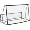 Rebounder Für Fußball, 2 in 1 Zweiseitig Faltbar Prellwand Mit Rückprallwand Netz, 200 X 94cm, Schwarz