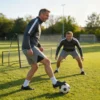 Rebounder Für Fußball, 2 in 1 Zweiseitig Faltbar Prellwand Mit Rückprallwand Netz, 200 X 94cm, Schwarz