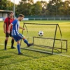 Rebounder Für Fußball, 2 in 1 Zweiseitig Faltbar Prellwand Mit Rückprallwand Netz, 200 X 94cm, Schwarz