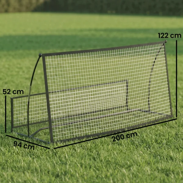 Rebounder Für Fußball, 2 in 1 Zweiseitig Faltbar Prellwand Mit Rückprallwand Netz, 200 X 94cm, Schwarz