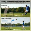 Rebounder Für Fußball, 2 in 1 Zweiseitig Faltbar Prellwand Mit Rückprallwand Netz, 200 X 94cm, Schwarz