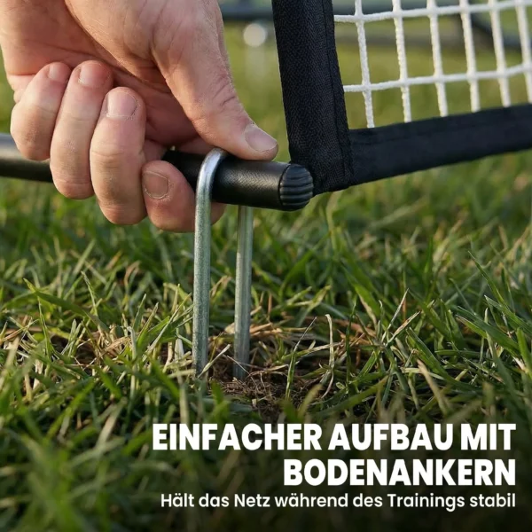 Rebounder Für Fußball, 2 in 1 Zweiseitig Faltbar Prellwand Mit Rückprallwand Netz, 200 X 94cm, Schwarz