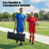 Rebounder Für Fußball, 2 in 1 Zweiseitig Faltbar Prellwand Mit Rückprallwand Netz, 200 X 94cm, Schwarz