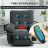 Recliner Sessel, Massage Polstersessel Mit 8 Vibrationspunkten, Verstellbare Fußstütze, Seitentasche, Lehnsessel, Grau