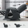 Recliner Sessel, Massage Polstersessel Mit 8 Vibrationspunkten, Verstellbare Fußstütze, Seitentasche, Lehnsessel, Grau