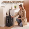 Regenschirmständer Mit Tropfschale, 4 Haken, Stahl, 28L X 14B X 41H Cm, Schwarz