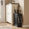 Regenschirmständer Mit Tropfschale, 4 Haken, Stahl, 28L X 14B X 41H Cm, Schwarz