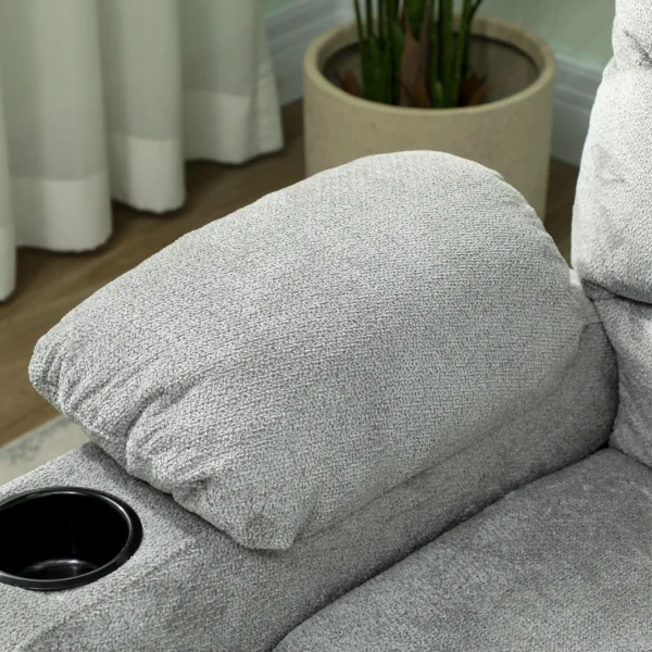 Relaxsessel Elektrisch Fernsehsessel Mit Liegefunktion, USB, Getränkehalter, 2 Memory Positionen Für Wohnzimmer, Grau