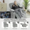 Relaxsessel Elektrisch Fernsehsessel Mit Liegefunktion, USB, Getränkehalter, 2 Memory Positionen Für Wohnzimmer, Grau