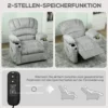 Relaxsessel Elektrisch Fernsehsessel Mit Liegefunktion, USB, Getränkehalter, 2 Memory Positionen Für Wohnzimmer, Grau