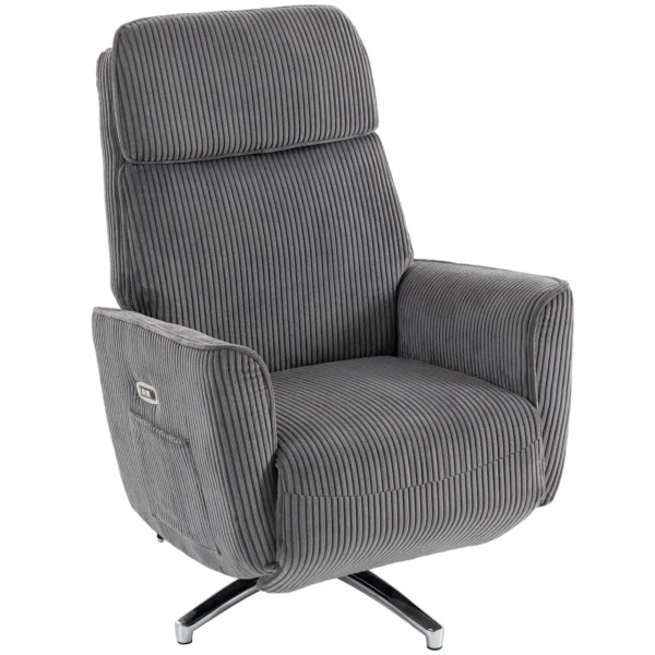 Relaxsessel Elektrisch Verstellbar Fernsessel Mit Liegefunktion, 2 Motoren Drehbar TV Sessel Mit USB Anschluss