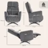 Relaxsessel Elektrisch Verstellbar Fernsessel Mit Liegefunktion, 2 Motoren Drehbar TV Sessel Mit USB Anschluss
