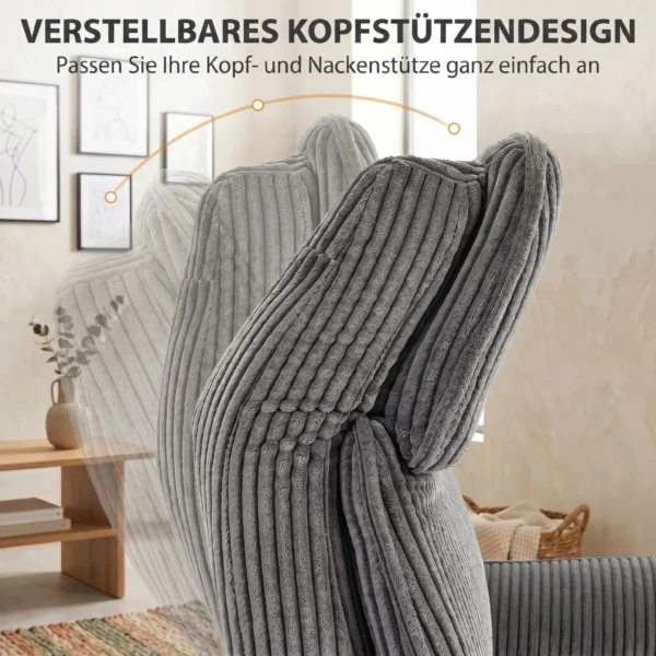 Relaxsessel Elektrisch Verstellbar Fernsessel Mit Liegefunktion, 2 Motoren Drehbar TV Sessel Mit USB Anschluss