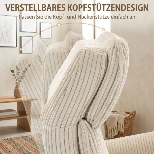 Relaxsessel Elektrisch Verstellbar Fernsessel Mit Liegefunktion, 2 Motoren Drehbar TV Sessel Mit USB Anschluss