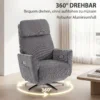 Relaxsessel Elektrisch Verstellbar Fernsessel Mit Liegefunktion, 2 Motoren Drehbar TV Sessel Mit USB Anschluss