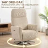 Relaxsessel Elektrisch Verstellbar Fernsessel Mit Liegefunktion, 2 Motoren Drehbar TV Sessel Mit USB Anschluss