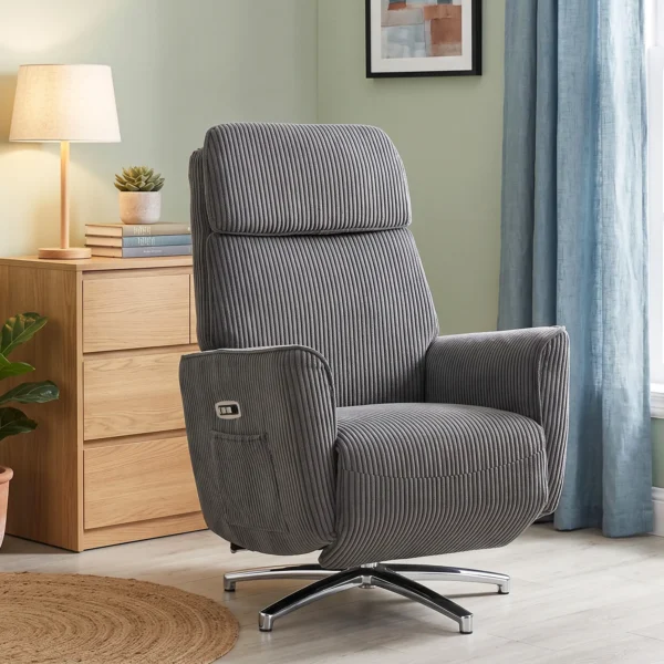 Relaxsessel Elektrisch Verstellbar Fernsessel Mit Liegefunktion, 2 Motoren Drehbar TV Sessel Mit USB Anschluss