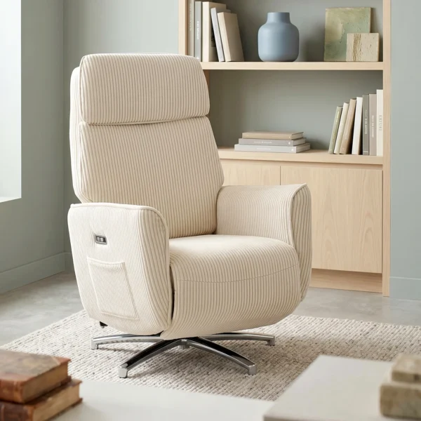 Relaxsessel Elektrisch Verstellbar Fernsessel Mit Liegefunktion, 2 Motoren Drehbar TV Sessel Mit USB Anschluss