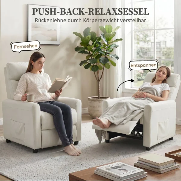 Relaxsessel Fernsehessel Mit Liegesessel, Taschenfedern Für Wohnzimmer