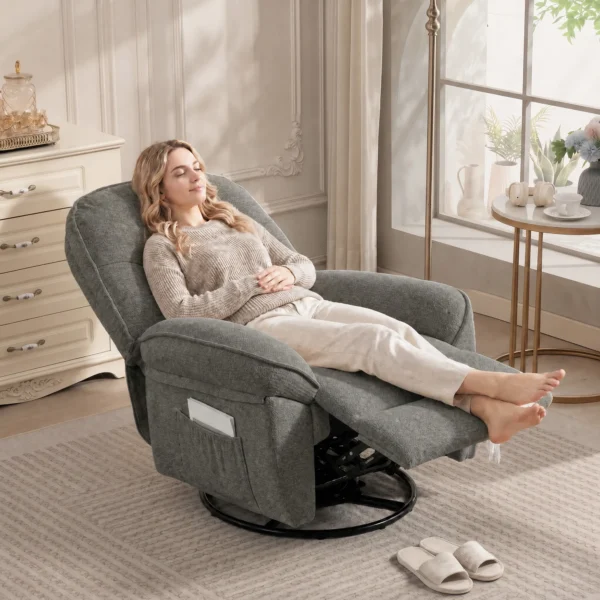Relaxsessel Fernsehsessel Mit Liegefunktion, Drehbarer Ruhesessel Mit Wippfunktion, Für Wohnzimmer, Schlafzimmer