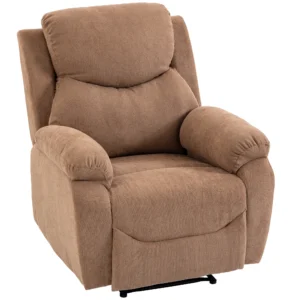 Relaxsessel, Fernsehsessel Mit Liegefunktion, Leinenoptik, Für Wohnzimmer, Schlafzimmer Dunkelbraun