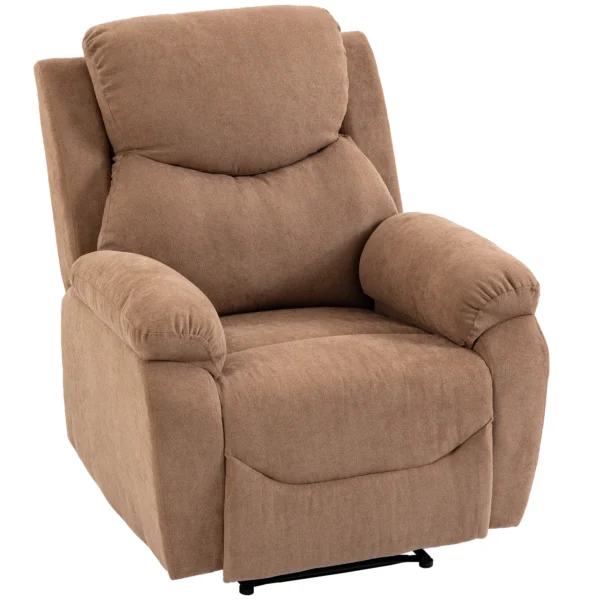 Relaxsessel, Fernsehsessel Mit Liegefunktion, Leinenoptik, Für Wohnzimmer, Schlafzimmer Dunkelbraun