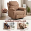 Relaxsessel, Fernsehsessel Mit Liegefunktion, Leinenoptik, Für Wohnzimmer, Schlafzimmer Dunkelbraun
