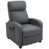 Relaxsessel Fernsehsessel Mit Vibrationsmassage, Liegefunktion, 2 Massagepunkte, Fernbedienung, 68 X 88 X 98 Cm Grau