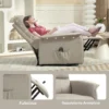 Relaxsessel Mit Aufstehhilfe, Verstellbare Rückenlehne/Fußstütze, Bis 120 Kg, 66 X 90 X 96 Cm, Beige